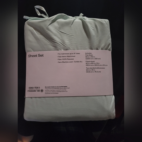 Room Essentials Queen Sheet Set - Mint - Picture 7 of 9